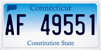 CT license plate AF49551