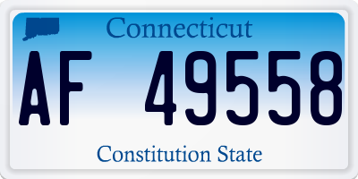 CT license plate AF49558