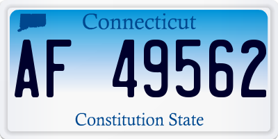 CT license plate AF49562