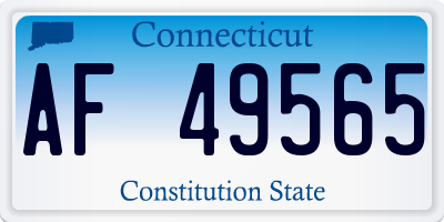 CT license plate AF49565