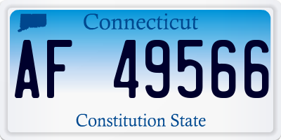 CT license plate AF49566