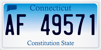 CT license plate AF49571