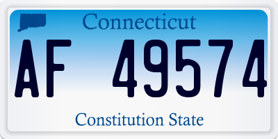 CT license plate AF49574