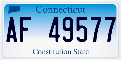 CT license plate AF49577