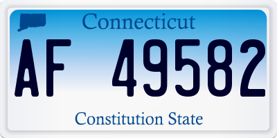 CT license plate AF49582