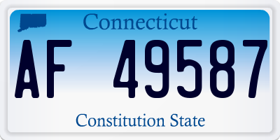 CT license plate AF49587