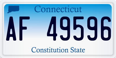 CT license plate AF49596