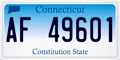 CT license plate AF49601