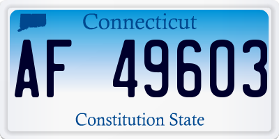 CT license plate AF49603