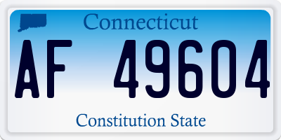 CT license plate AF49604