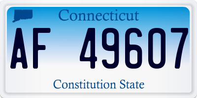 CT license plate AF49607