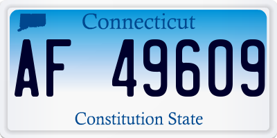 CT license plate AF49609