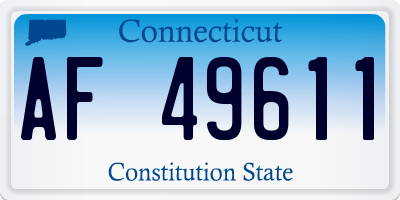 CT license plate AF49611