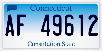 CT license plate AF49612