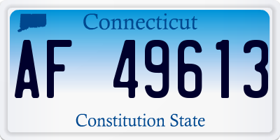 CT license plate AF49613