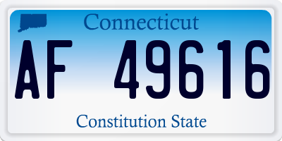 CT license plate AF49616