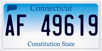 CT license plate AF49619