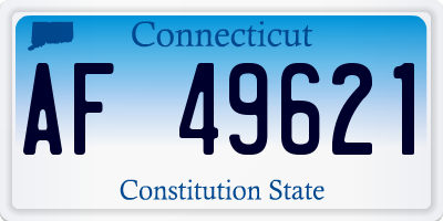 CT license plate AF49621