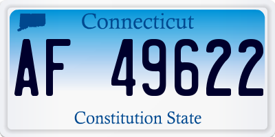 CT license plate AF49622