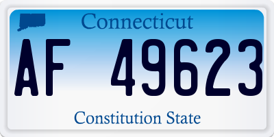 CT license plate AF49623