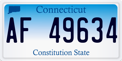 CT license plate AF49634