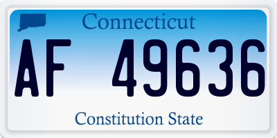 CT license plate AF49636