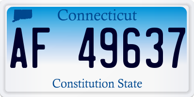 CT license plate AF49637