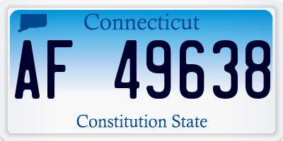 CT license plate AF49638