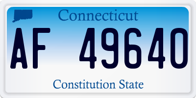 CT license plate AF49640