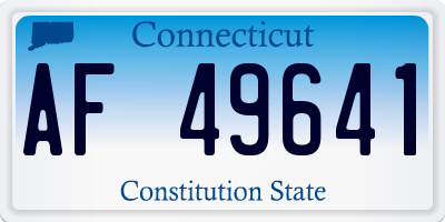 CT license plate AF49641