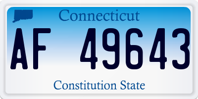 CT license plate AF49643