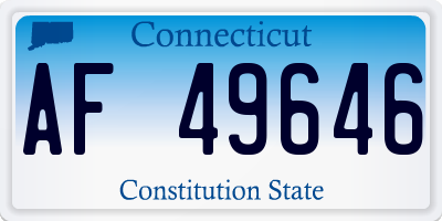 CT license plate AF49646