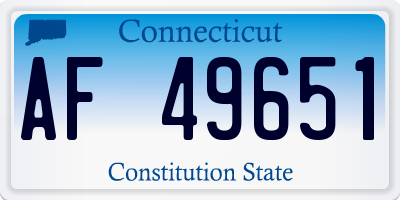 CT license plate AF49651