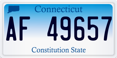 CT license plate AF49657