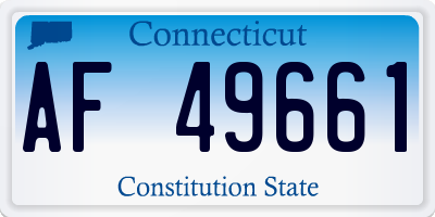 CT license plate AF49661
