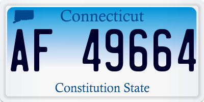 CT license plate AF49664