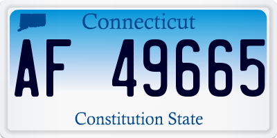 CT license plate AF49665