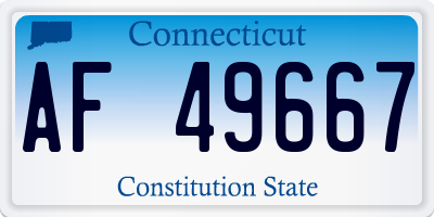 CT license plate AF49667