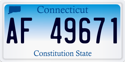 CT license plate AF49671