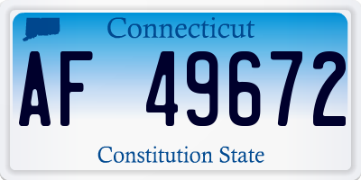 CT license plate AF49672