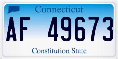CT license plate AF49673