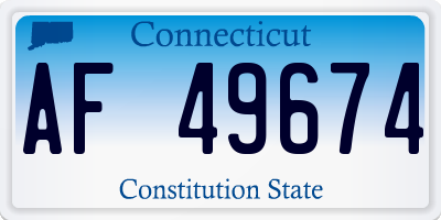 CT license plate AF49674