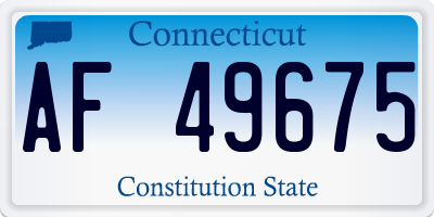 CT license plate AF49675