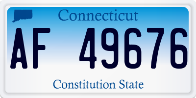 CT license plate AF49676