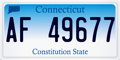 CT license plate AF49677