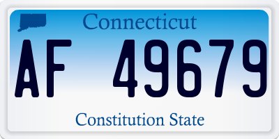 CT license plate AF49679