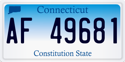 CT license plate AF49681