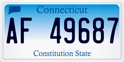CT license plate AF49687