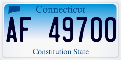 CT license plate AF49700