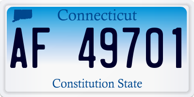 CT license plate AF49701